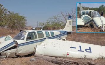 Avião cai no interior e deixa grávida e mais duas pessoas feridas