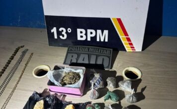 Polícia Militar detém dupla por tráfico, apreende maconha e pasta base de cocaína em Lucas do Rio Verde