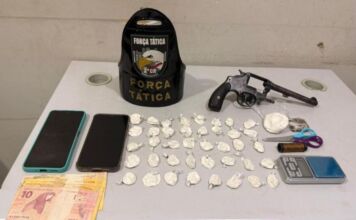 Homem com tornozeleira é preso com drogas e revólver em Cuiabá